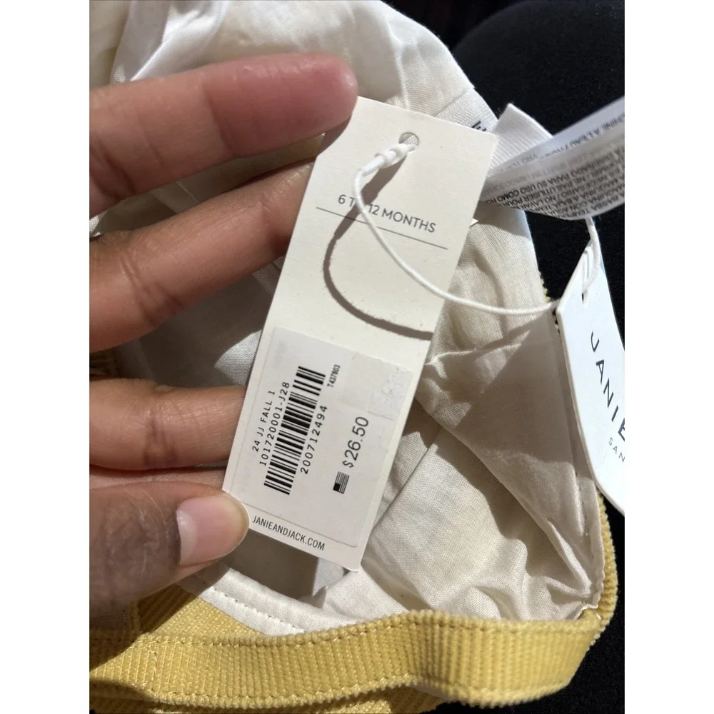 NWT‎ Janie & Jack 6-12months Yellow Corduroy Newsboy Cap